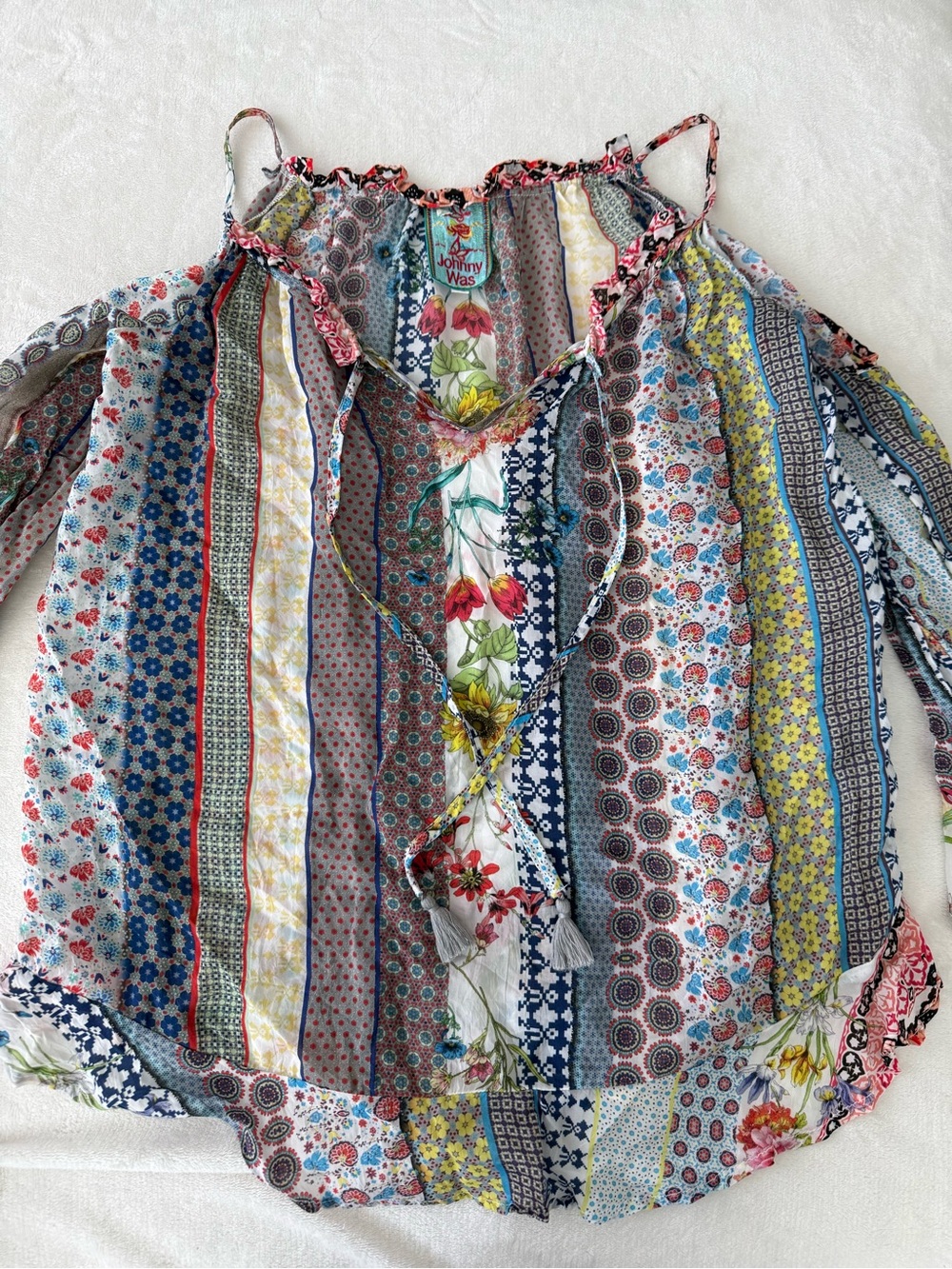 Johnny Was Garden Cold Shoulder Blouse Multicolored E03
